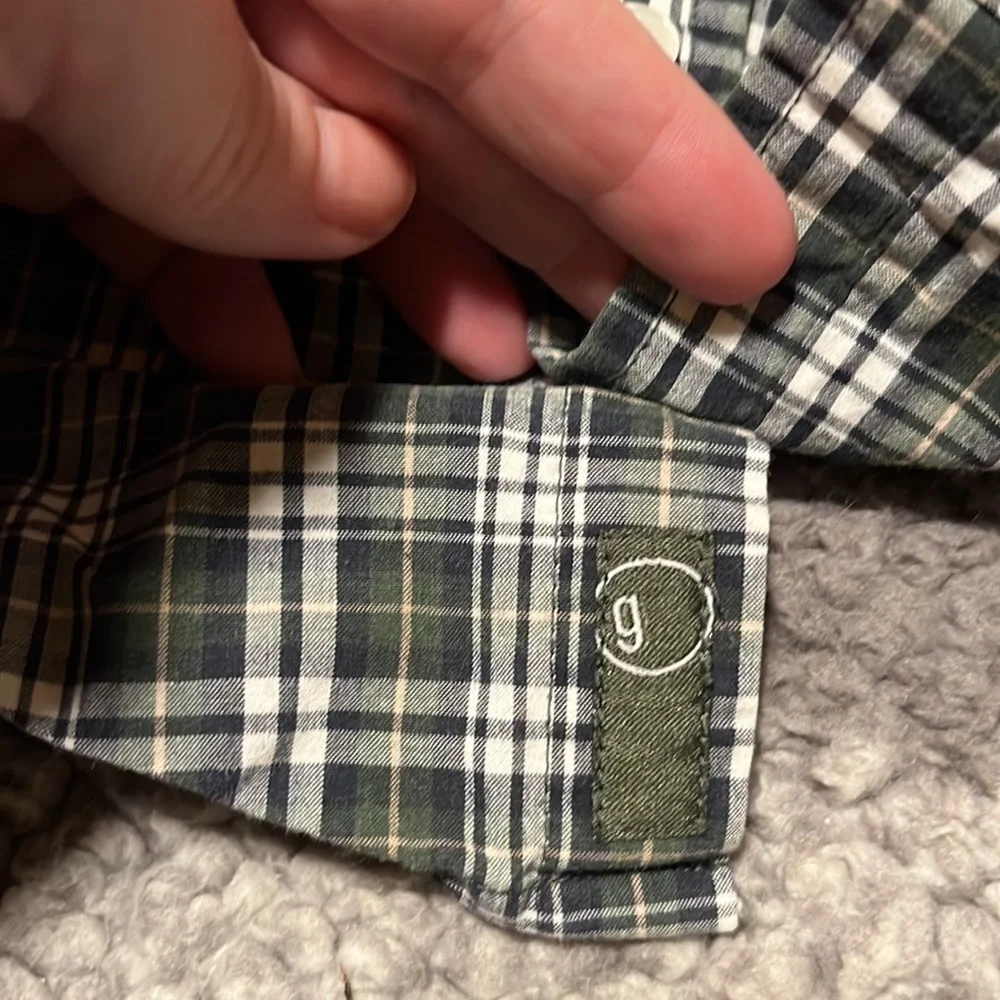 Gymboree Green Blue Plaid Button Up Shirt Size 3-6 months